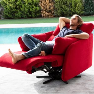 Relax Sessel rot motorische Verstellung mit akku lieferbar