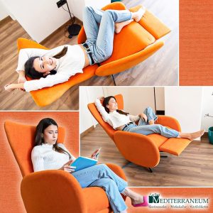 Mondrian - Relax Sessel orange motorische Einstellung mit Akku fama Mediterraneum Köthen